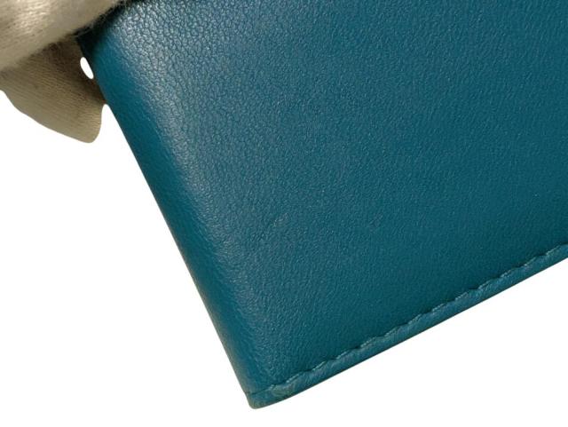 ボッテガヴェネタ カードケース イントレチャート ブルー レザー 三  