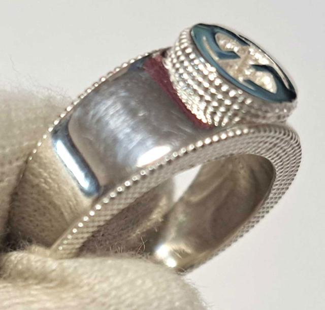 新品同様 グッチ シルバー リング 指輪 13 インターロッキングG 479228  