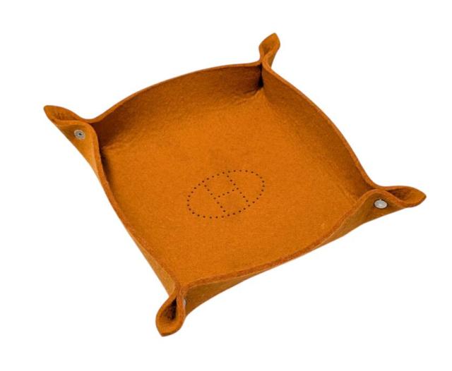 HERMES ヴィドポッシュ ミーズエルランス トレー レザー オレンジ系