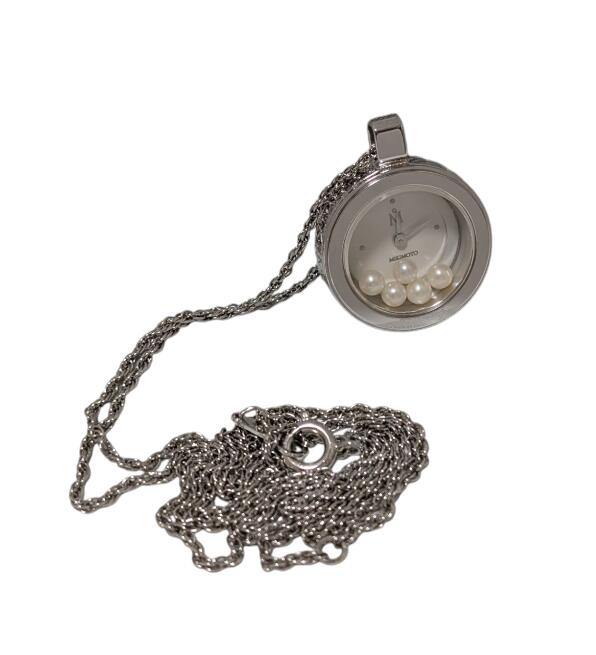 ミキモト ペンダントウォッチ クオーツ ネックレス ベビーパール 時計