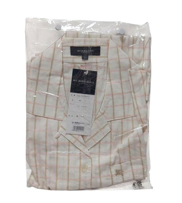 未使用 バーバリー ロンドン パジャマ マーク 西川産業 ロゴボタン 半袖　チェック レディース 婦人 L ルームウェア ナイトウェア 寝間着