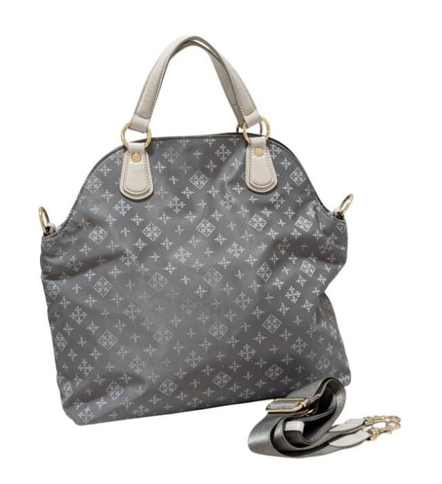 ラシット ２WAY トートバッグ ハンドバッグ ショルダーバッグ グレー 総柄 russet レディース 【中古】