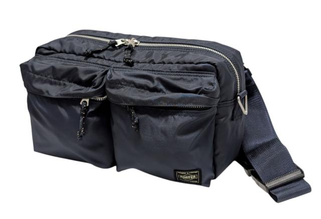 新品同様 ポーター フォース ボディバッグ ウエストバッグ ネイビー 2WAY バッグ 855-07418 ネイビー 紺 PORTER メンズ レディース 斜め