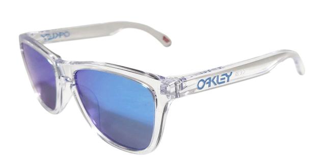 未使用 オークリー　サングラス フロッグスキン 9245A-754 アジアンフィット レンズ Crystal Clear  Prizm Sapphire FROGSKINS PRIZMレン