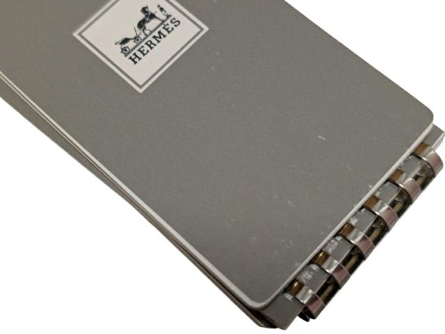 新品同様 エルメス メモ帳 レザー ボックスカーフ 二つ折り リフィル  
