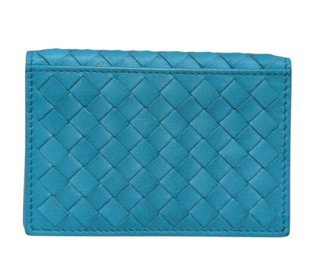 BOTTEGA VENETA ライトブルー 編み込み名刺入れ 新品同様 ボッテガヴェネタ カードケース イントレチャート 名刺入れ