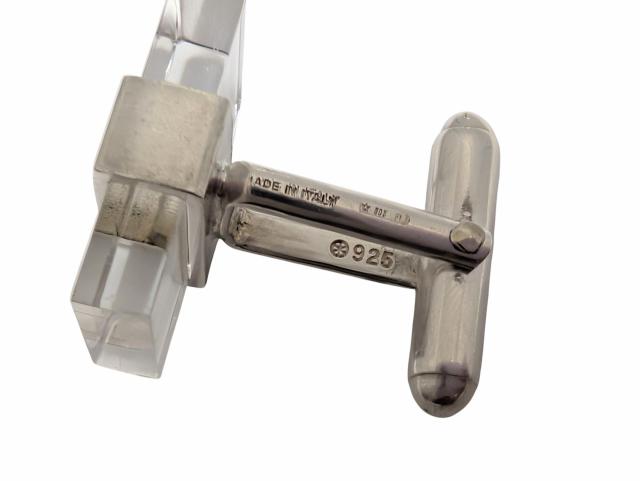 グッチ カフス カフリンクス クリア シルバー SV925 メンズ
