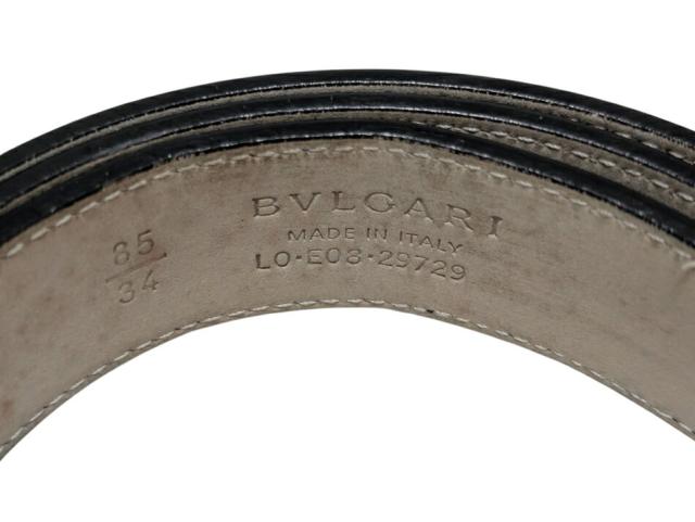 ブルガリ ベルト パレンテシ ロゴ ゴールド ブラック 85ｃｍ 黒 29729 メンズ レディース BVLGARI 紳士用 【中古】 ブルガリ ベルト パレンテシ ロゴ ゴールド ブラック 85cm 黒 29729