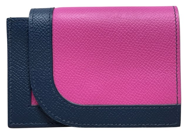 HERMES エルメス カマイユ ミニ ケースカードケース 小銭入れ　ピンク　ネイビー　レディース　コンパクト　財布　【中古】