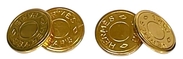 エルメス カフリンクス セリエ ゴールド GP カフス カフスボタン メンズ HERMES 【中古】