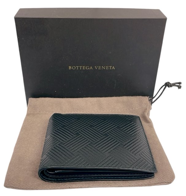 ボッテガヴェネタ 財布 エンボス 605722 型押し レザー ブラック 黒