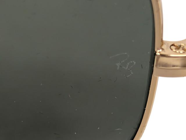 新品同様 レイバン サングラス RB3025 L0205-58　アビエーター ティアドロップ ブラック ゴールド クリア AVIATOR　【中古】