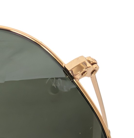 新品同様 レイバン サングラス RB3025 L0205-58　アビエーター ティアドロップ ブラック ゴールド クリア AVIATOR　【中古】