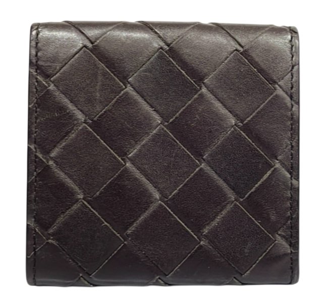 ボッテガヴェネタ ケース イントレチャート ダークブラウン 茶色 マキシ 小銭入れ 折り畳み BOXタイプ BOTTEGA VENETA メンズ　レ