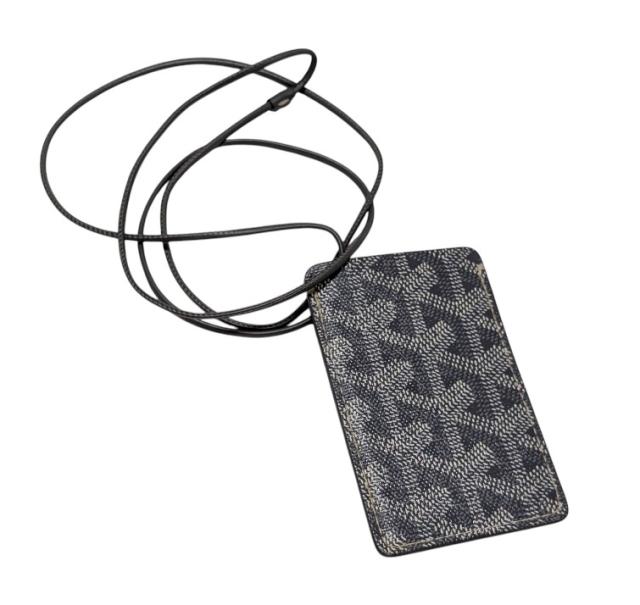 ゴヤール IDケース カードケース ネックストラップ ORSAY オルセー 名刺入れ グレー IDホルダー ヘリンボーン柄 GOYARD メンズ レディー