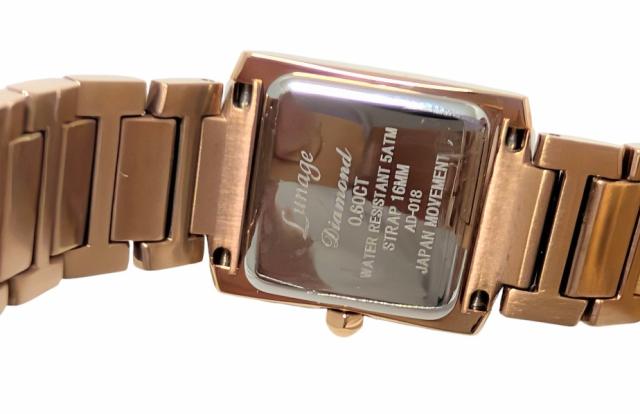 Lunage ダイヤモンド装飾 ローズゴールド腕時計　AD018 Lunage ダイヤモンド装飾 ローズゴールド腕時計 AD018