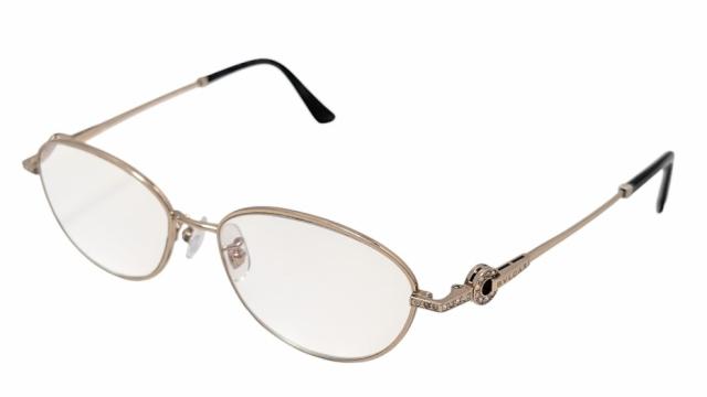 ブルガリ 眼鏡フレーム メガネ 2202TD フルリム ゴールド GP ラインストーン チタン TITANIUMロゴ入り 日本製 メガネフレーム メンズ レ