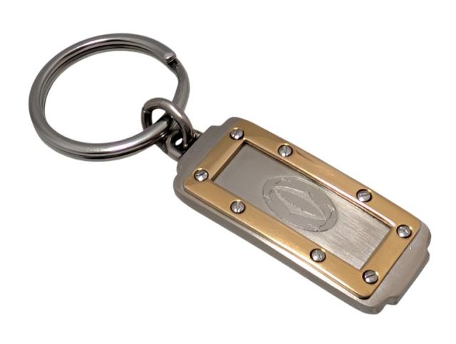 カルティエ キーリング コンビ サントス キーホルダー T1220328 サントス ドゥ カルティエゴールド シルバー アクセサリー  GP SS ステン