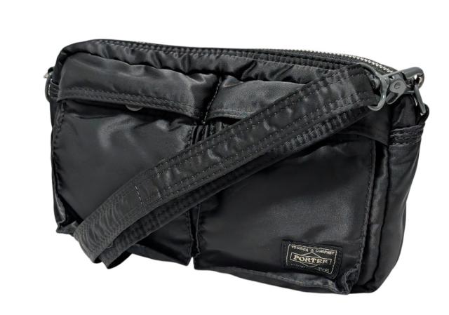 美品 ポーター ショルダーバッグ スモール スリングバッグ タンカー ブラック 黒 ナイロン メンズ レディース PORTER 吉田かばん 【中古