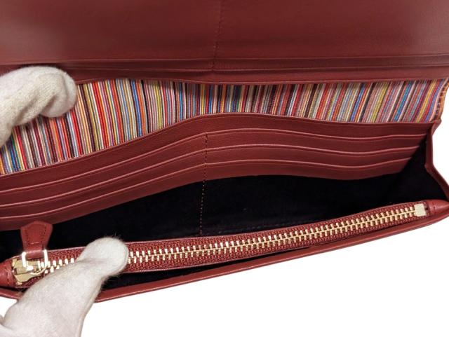 未使用 ポールスミス 長財布 マルチストライプ トリムインサイド