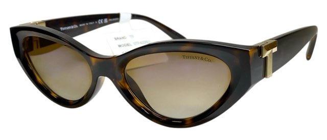未使用 ティファニー サングラス ティファニーT キャットアイ Tiffany & Co. TF4225 Tモチーフ べっ甲柄 ブラウン 茶色 べっ甲調 TIFFANY