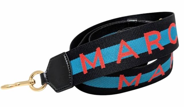 新品同様 マークジェイコブス ショルダーストラップ バッグ用 ロゴ ブラック ブルー 黒 青 MARC JACOBS GP金具 ストラップ 肩掛けショル