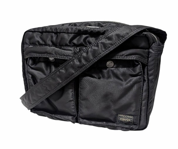 美品 ポーター ショルダーバッグ タンカー ブラック 黒 斜め掛け PORTER ナイロン 男女兼用 メンズ レディース PORTER 吉田かばん 【中古
