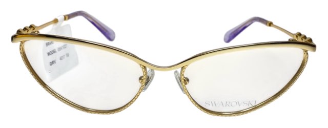 未使用 スワロフスキー メガネ 眼鏡 メガネフレーム キャットアイ