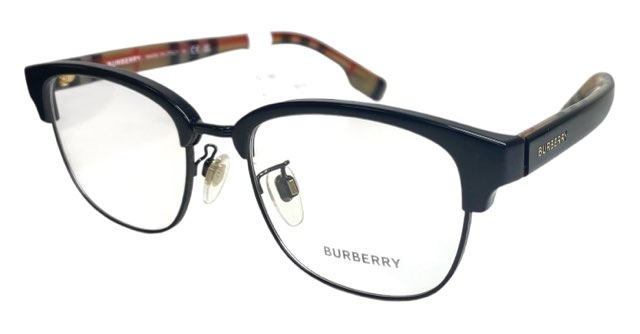 未使用 バーバリー 眼鏡 メガネフレーム BE2351 ブラック 黒 チェック スクエア メンズ レディース フレーム 眼鏡フレーム めがねフレー