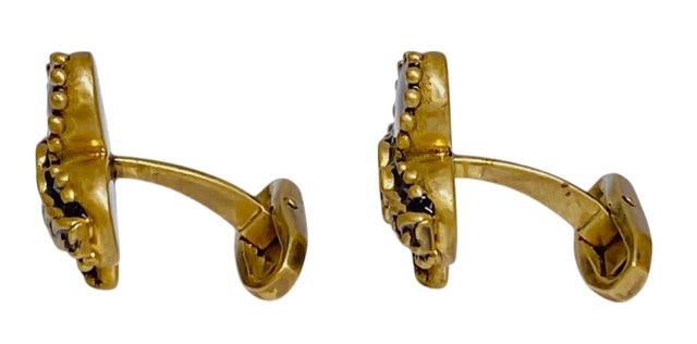 新品同様 ドルチェ＆ガッバーナ カフス カフリンクス ケース付き クローバー ブラック　ゴールド　チェーン　黒 ロゴ ＤＧ ドルガバ Ｄ＆ 新品同様 ドルチェ＆ガッバーナ カフス カフリンクス ケース付き