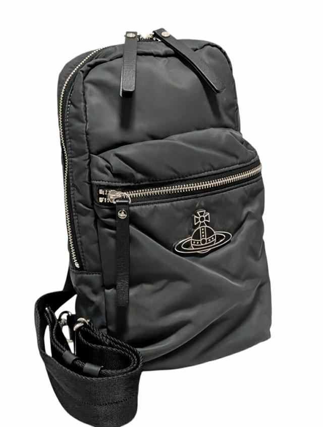 ヴィヴィアンウエストウッド ボディバッグ スリングショルダー VWH331 グレー  斜め掛け クロスボディ ショルダーバッグ  エナメルORB メ