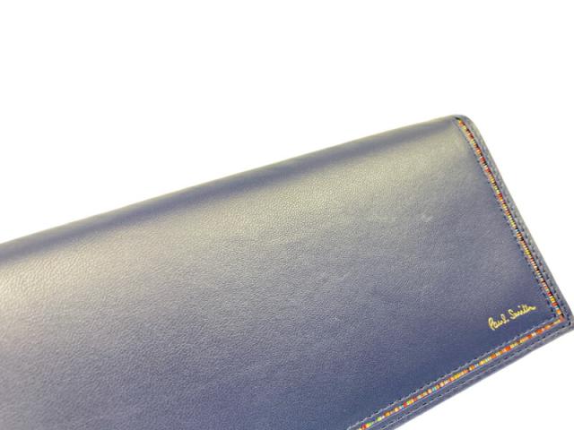 未使用 ポールスミス 長財布 レザー ブルー　マルチストライプ 青　ケースあり 財布 メンズ レディース Paul Smith 二つ折り BPS27 未使用 ポールスミス 長財布 レザー ブルー マルチストライプ 青