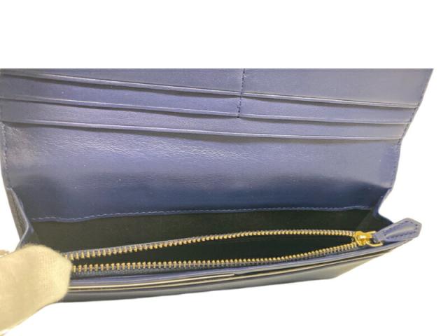 未使用 ポールスミス 長財布 レザー ブルー マルチストライプ 青