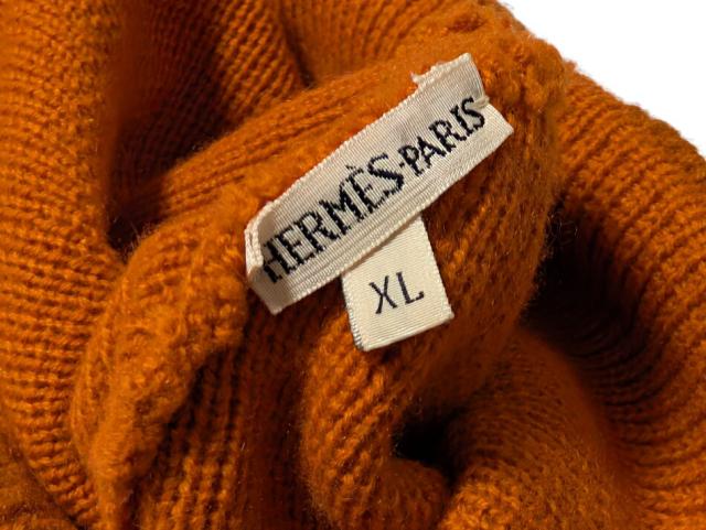 エルメス HERMES ニット帽 帽子 オレンジ HERMES ニット帽 カシミヤ100% レディース メンズ SIZE ME エルメス