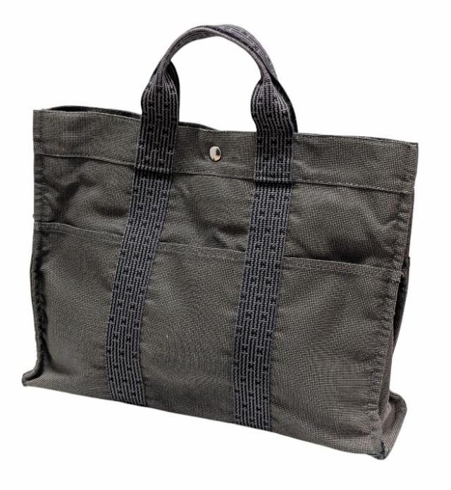 エルメス 後期型ファスナートップ エールライン トートバッグ ＭＭ グレー キャンバス トート メンズ レディース ＨＥＲＭＥＳ 男女兼用