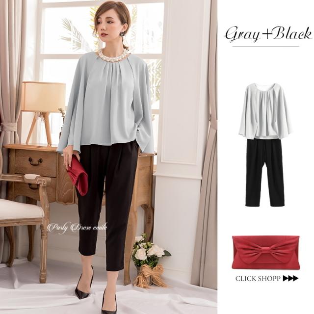 レビュー特典 パンツスーツ スーツ レディース 2点セット 大きい