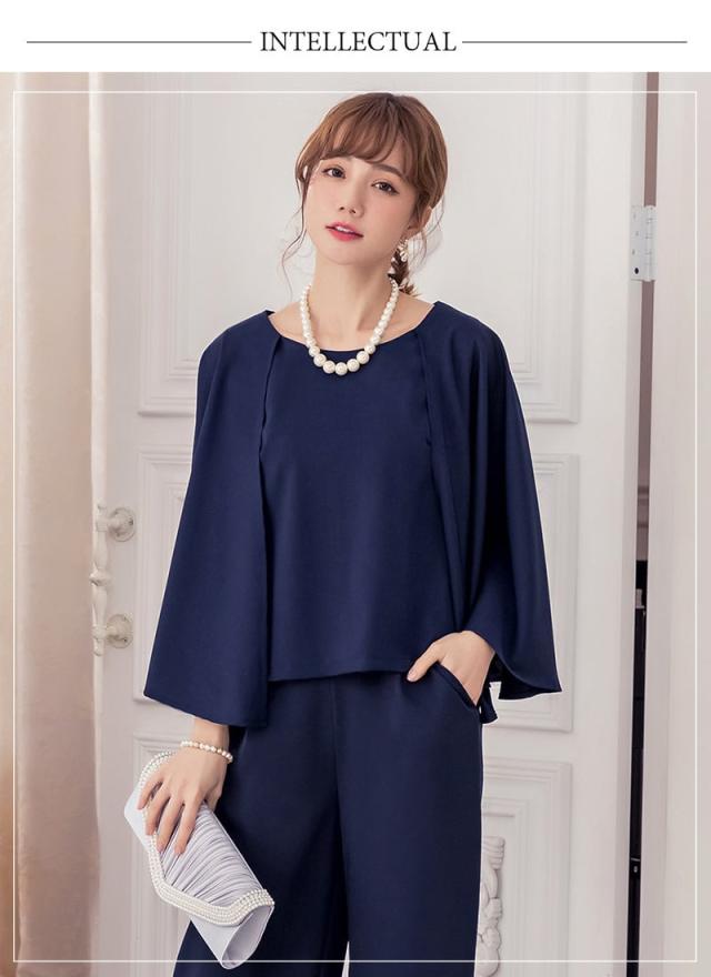 パンツスーツ スーツ レディース レディース 2点セット パンツドレス セットアップ お呼ばれ 結婚式ドレス パーティードレス emile0030 大きいサイズ 入園式 卒園式 ブラックフォーマル_20
