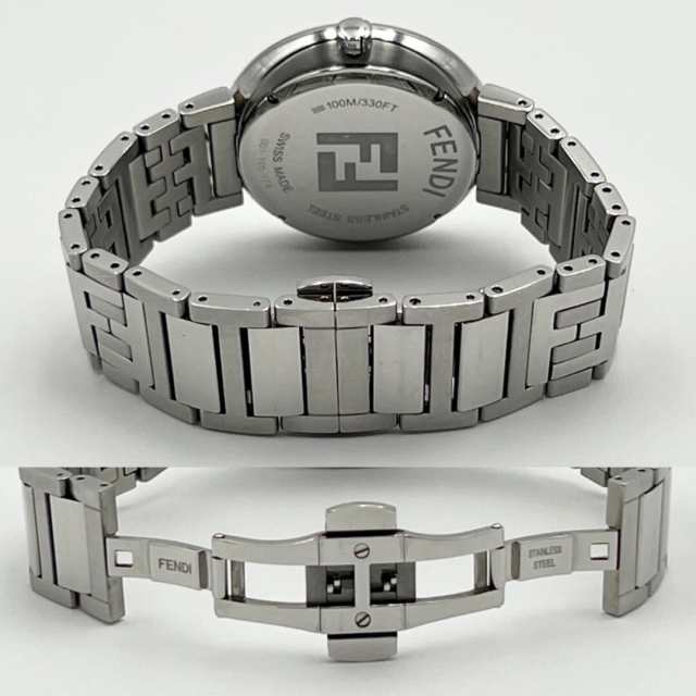 中古 2022年3月購入 フェンディ FENDI メンズ 時計 腕時計 青文字盤 FF