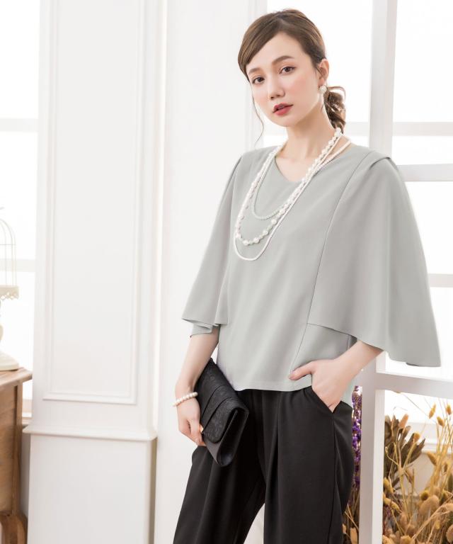 レビュー特典 結婚式 ドレス 2点セット パーティドレス パンツ