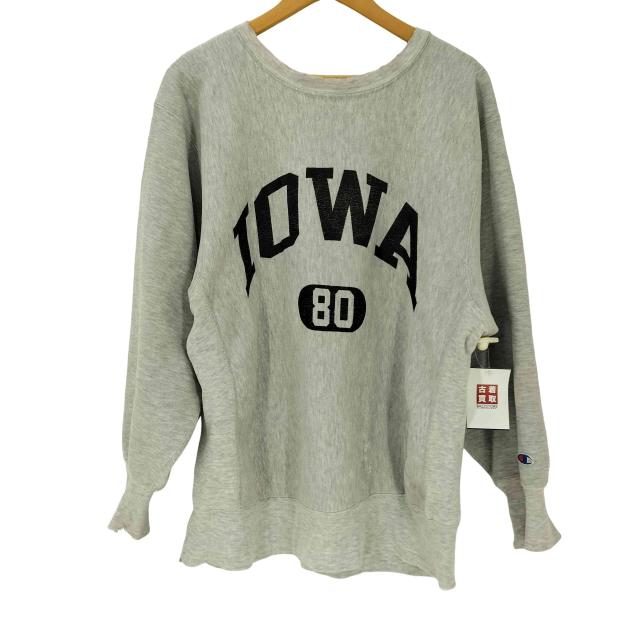 Champion(チャンピオン) 90S USA製 刺繍タグ REVERSE WEAVE リバースウィーブ IOWA 80 2段 アーチロゴ プリント スウェット 霜降り メンズ import：XL 【中古】【ブランド古着バズストア】