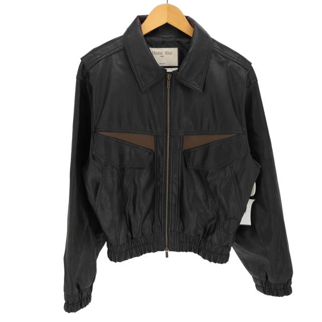 USED古着(ユーズドフルギ) {{Matin Kim}} POCKET POINT WASHED LEATHER JUMPER レディース import：S 【中古】【ブランド古着バズストア】