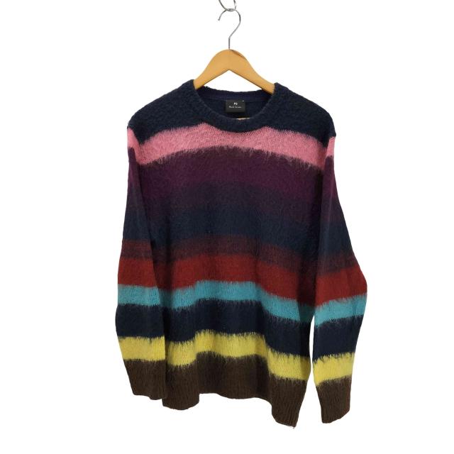 PS Paul Smith(ピーエスポールスミス) 21AW モヘヤ混 マルチカラー オンブレボーダー ニット セーター メンズ import：M 【中古】【ブランド古着バズストア】