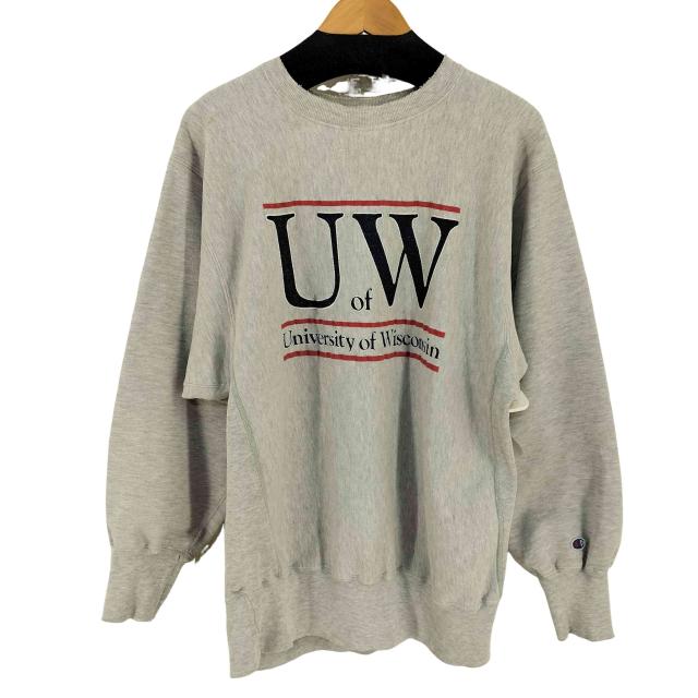 Champion(チャンピオン) USA製 刺繍タグ REVERSE WEAVE UNIVERSITY OF WISCONSIN クルーネックスウェット メンズ import：XL 【中古】【ブランド古着バズストア】