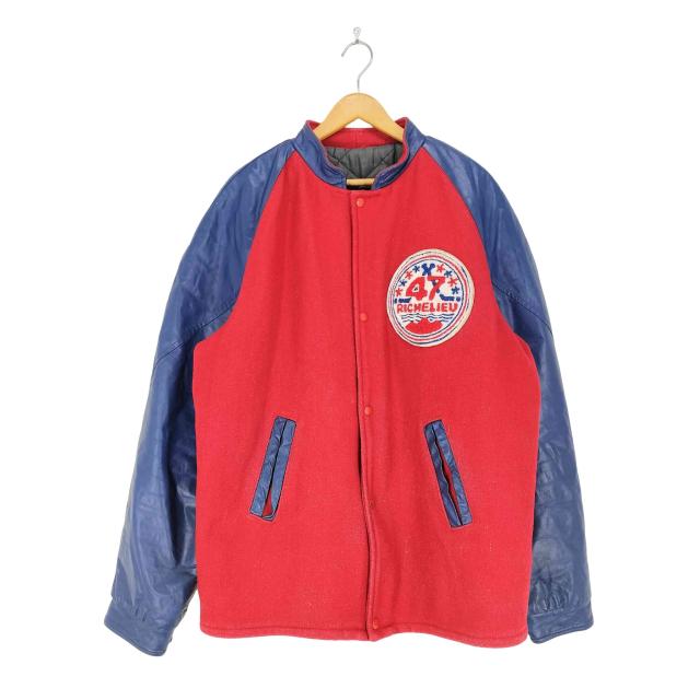 USED古着(ユーズドフルギ) {{creations jean leon inc}} 47RICHELIEU 袖レザーワッペンスタジャン アワードジャケット メンズ 表記無 【中古】【ブランド古着バズストア】
