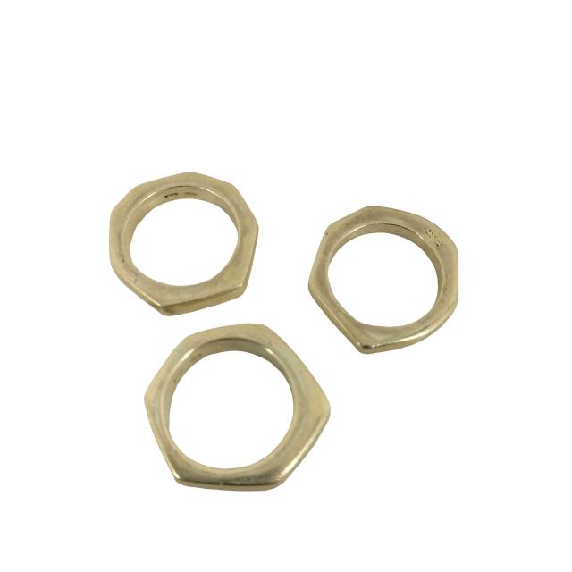 GUCCI(グッチ) 3連 ヘキサゴンリング レディース  10号【中古】【ブランド古着バズストア】