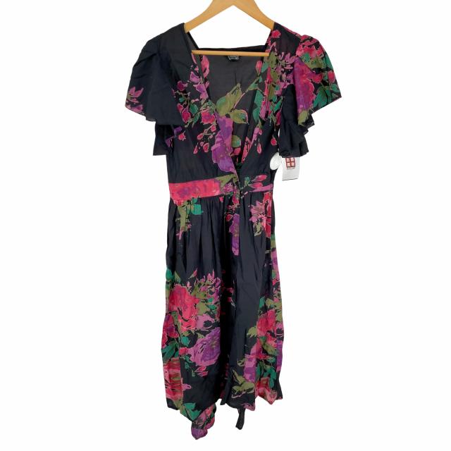 Velnica(ヴェルニカ) 花柄 レーヨン混カシュクールワンピース 