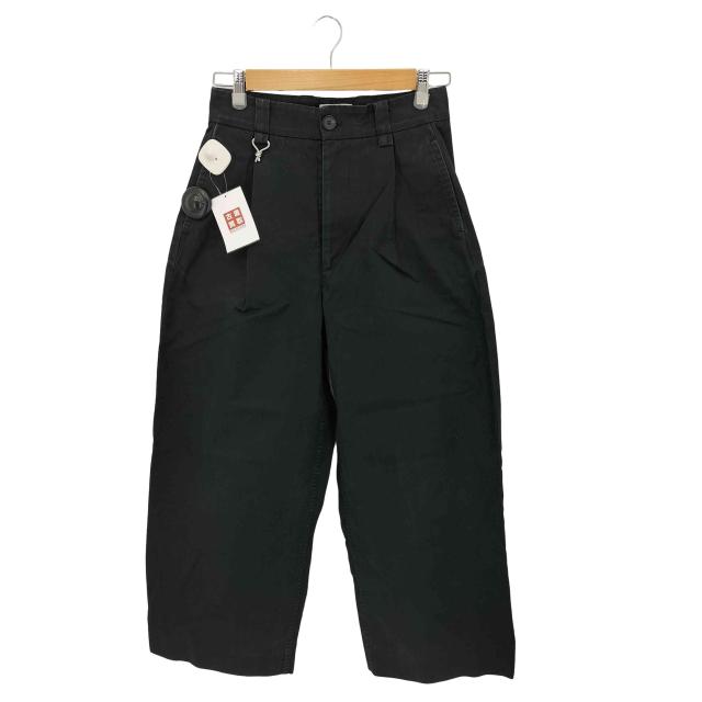 EYTYS(エイティーズ) CHINO PANTS SCOUT BLACK ワイドシルエット タックデザイン チノスラックスパンツ レディース  W34 M44【中古】【ブランド古着バズストア】