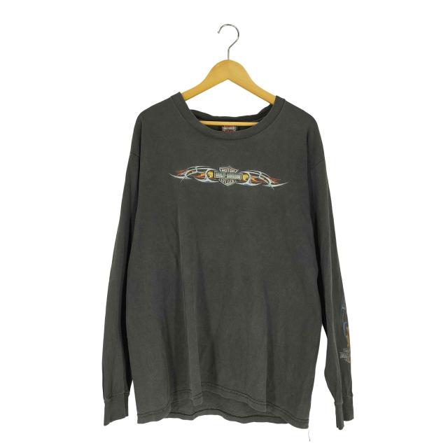 HARLEY-DAVIDSON(ハーレーダビッドソン) 00S 2002コピーライト アームプリント L/S Tシャツ メンズ import：XL 【中古】【ブランド古着バズストア】