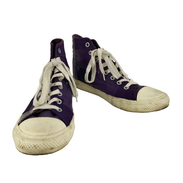 Yohji Yamamoto POUR HOMME(ヨウジヤマモトプールオム) レザーパッチワークハイカットスニーカー メンズ 表記無 【中古】【ブランド古着バズストア】