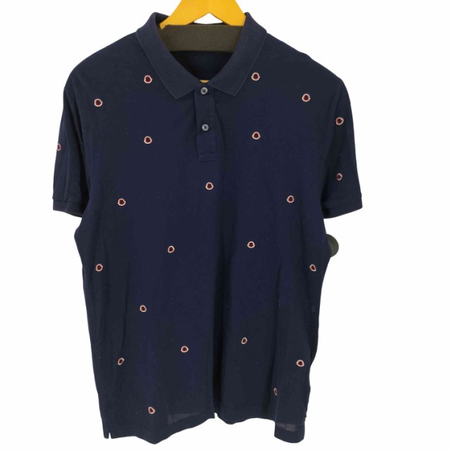 MONCLER(モンクレール) モノグラム総柄刺繍ポロシャツ MAGLIA POLO MANICA CORTA メンズ JPN：XL 【中古】【ブランド古着バズストア】